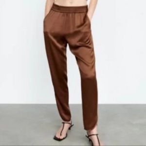 ZARA satin slit pants
